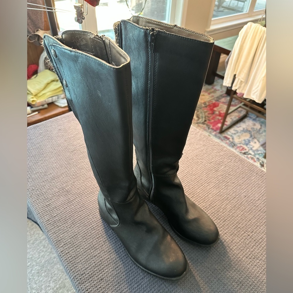 Life Stride Soft Sustem Black Zip Up Boots Size 9 M